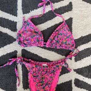Bright pink bikini set